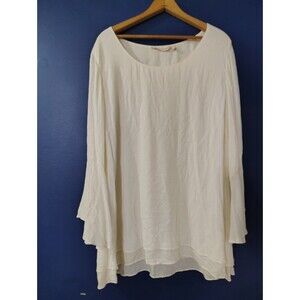 Women's Soft Surroundings Ivory Tunic Cream Bell Top Size 1X